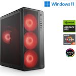 CSL-Computer Gaming PC M12050H, AMD Ryzen 5 5600, 3500 MHz, GeForce RTX 5060 Ti, 16 GB DDR4 RAM, 1000 GB M.2 SSD, Windows 11 Home, USB 3.2