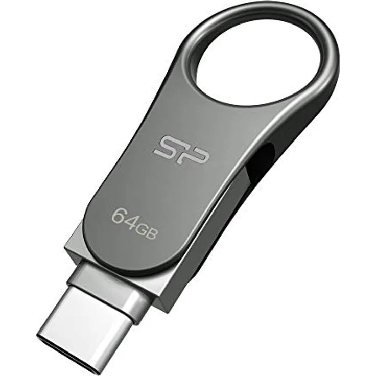 Silicon Power C80 USB-Speicherstick (64 GB, USB 3.0, Typ-C)