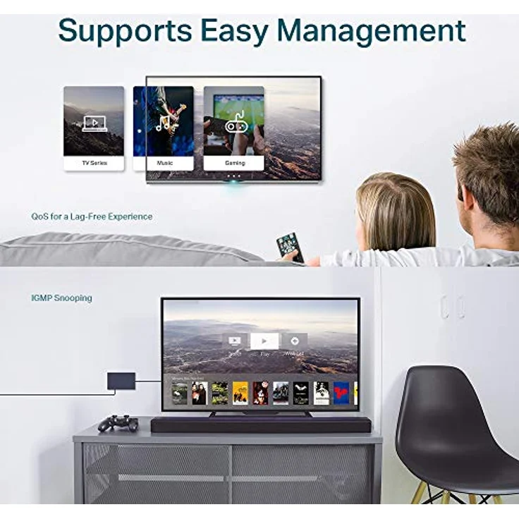TP-Link TL-SG608E 8-Ports Gigabit Easy Smart Managed Netzwerk Switch, Plug-and-Play, Metallgehäuse, QoS, IGMP-Snooping, VLAN, zentrales Management – Bild 4