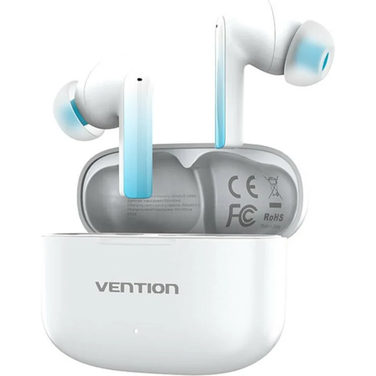 Vention NBIW0 Elf Earbuds E04 Kabellose Kopfhörer, Bluetooth 5.3, 40 mAh (Ohrhörer), 300 mAh (Ladeetui), Weiß