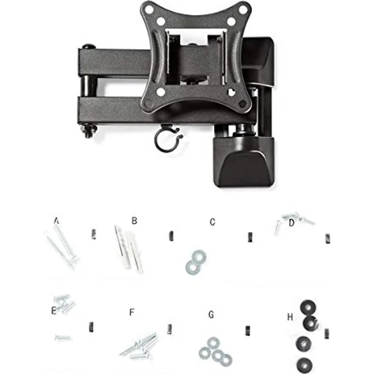 NEDIS Vollbewegliche-TV-Wandhalterung - 13-27" - maximales Bildschirmgewicht 15 kg - kippbar, drehbar - 3 Drehpunkte - schwarz – Bild 2