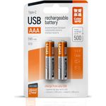 ColorWay AAA USB-C Akku, 590mAh, 1,5V, 500x Wiederaufladbar, 2 Stück, Schwarz