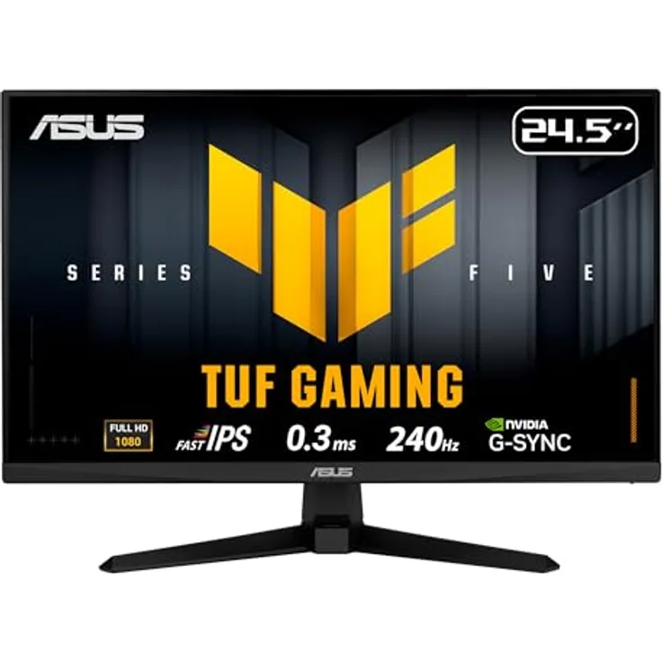 ASUS TUF Gaming VG259QM5A, 25 Zoll Full HD Monitor mit 240 Hz, 0,3 ms GtG, G-Sync, FreeSync, Fast-IPS Panel, HDR10, DisplayPort und HDMI