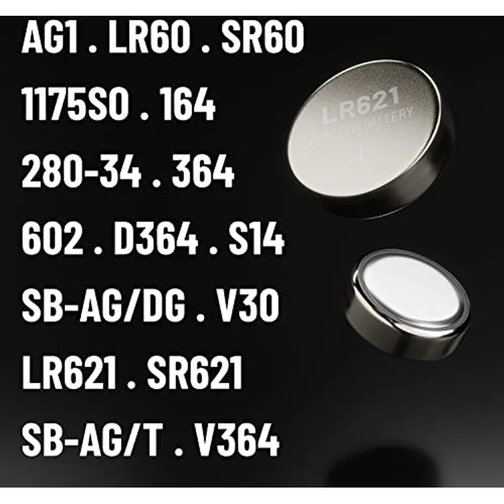 ABSINA AG1 LR621 Knopfzelle 10er Pack - 1,5V Alkaline Knopfzellen auslaufsicher & mit Langer Haltbarkeit - LR60 / SR60 / 1175S0 / 164/602 / 364 / V30 / SR621 - Knopfbatterien Batterien Batterie - Rot – Bild 5