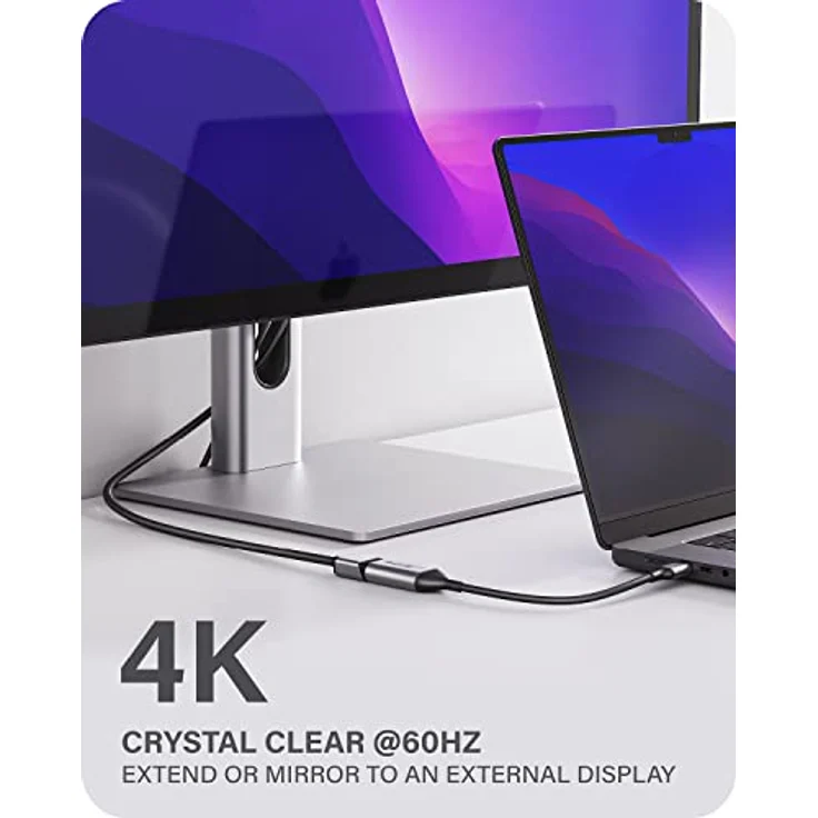 ALOGIC USB-C/HDMI Adapter ULUCHD-ADP, grau, 0,15m Länge, für USB Typ C und HDMI-Buchse – Bild 2