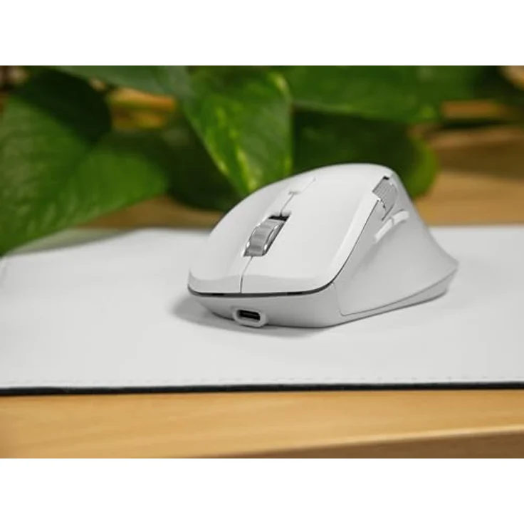 Speedlink Libera Silent Mouse, Bluetooth Maus mit leisen Tasten, wiederaufladbarem Akku, ergonomisch, 3200 DPI, Daumen Scrollrad, weiß – Bild 2