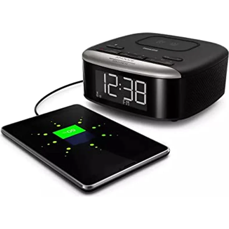 Philips Radiowecker, TAR7606/10, Hochwertiger Radiowecker Mit Ladefunktion, Multifunktionaler Radiowecker Mit Kabellosem Qi-Ladegerät, Bluetooth-Streaming & Großem, Klarem Display – Bild 5