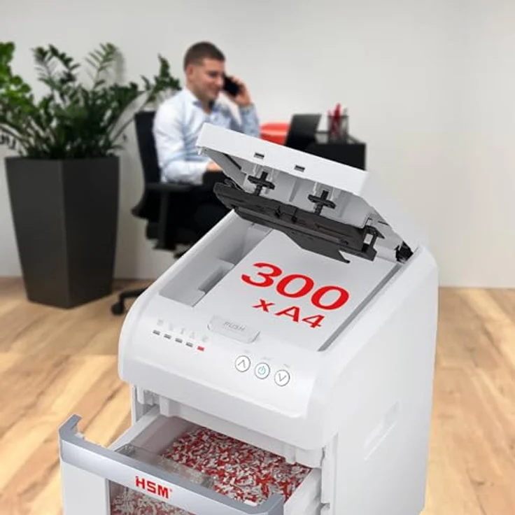 HSM shredstar Autofeed X300, Aktenvernichter mit 30l Behälter, vernichtet 12 Blatt, 4x12 mm P-4, auch für Kreditkarten geeignet – Bild 2