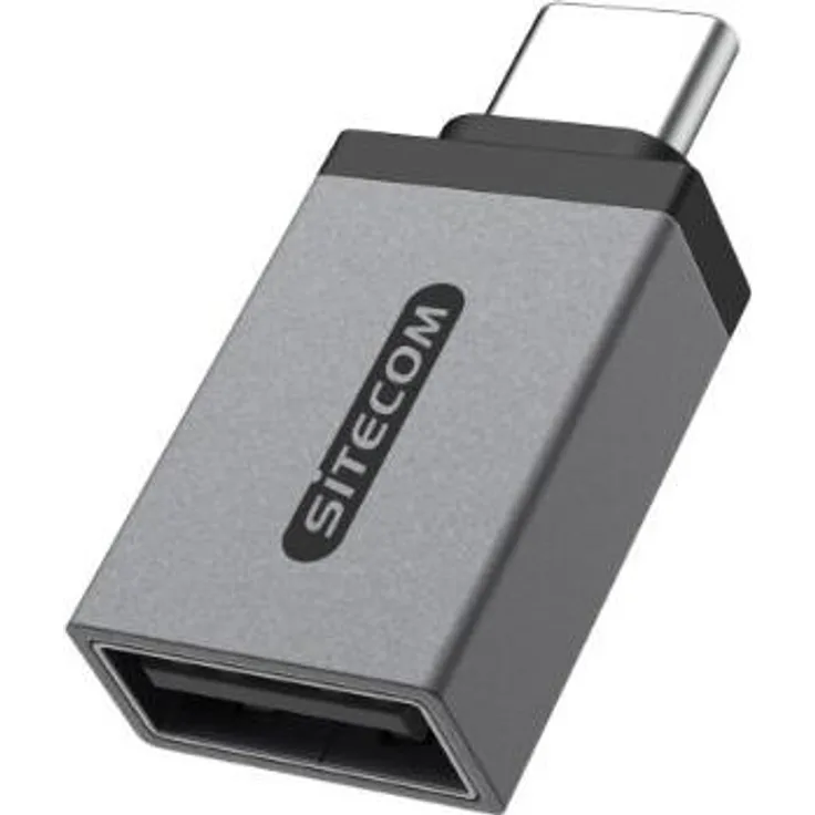 Sitecom USB-C-zu-USB-A 3.0 Mini Adapter, 5 Gbit/s Datenübertragung, silber