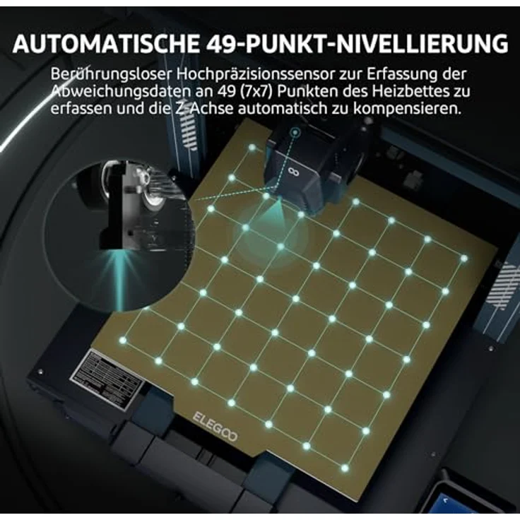 ELEGOO Neptune 3 Plus FDM 3D-Drucker, mit Automatischer Bettnivellierung, Dual-Gear-Direktextruder, Doppelspindelantrieb, Abnehmbarem Kapazitivem Bildschirm, 320x320x400mm Druckformat – Bild 3