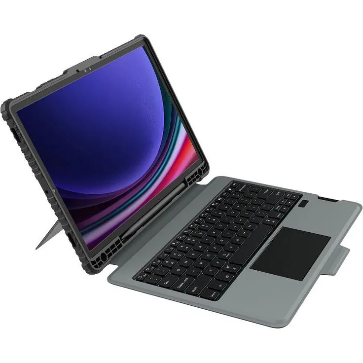 Nillkin Bumper Combo Keyboard Case (Backlit Version) für Samsung Tab S9, Schutzhülle mit beleuchteter Tastatur und S Pen-Ladefunktion, Schwarz