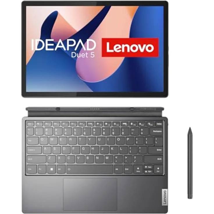 Lenovo IdeaPad Duet 5i 2-in-1 Tablet | 12,4" 2.5K Touch Display | Intel Core i5-1335U | 16GB RAM | 512GB SSD | Intel Iris Xe Grafik | Win11 | QWERTZ | grau | inkl. Lenovo Digital Pen 3 – Bild 1