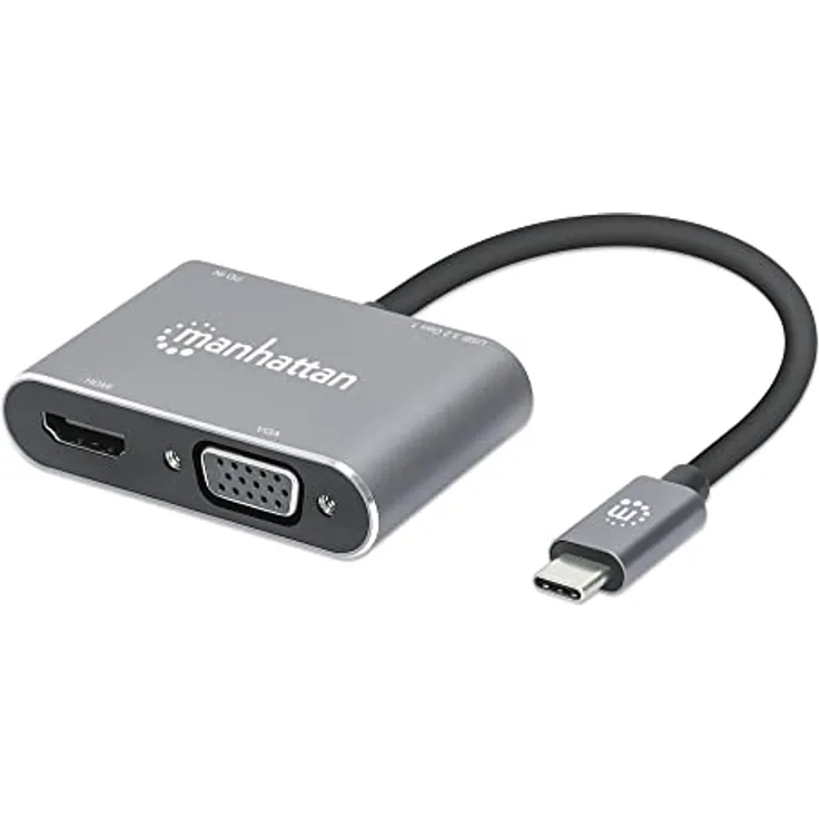 Manhattan USB-C auf HDMI & VGA 4in1 Konverter Power Delivery