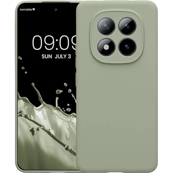 kwmobile Handyhülle kompatibel mit Xiaomi Redmi Note 15 Pro 4G - Silikon Case in Graugrün, flexibel, reißfest und rutschfest – Bild 5