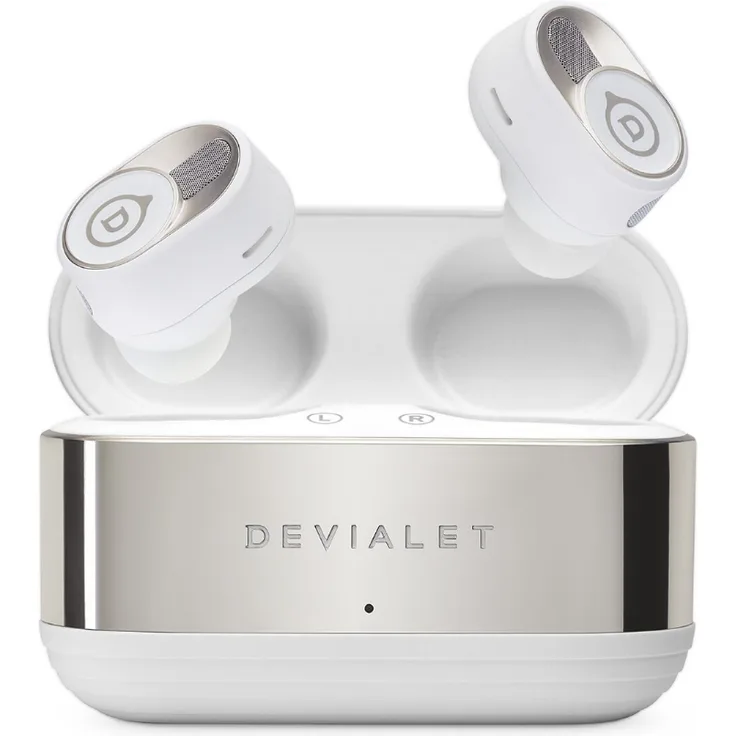 DEVIALET Gemini II, True Wireless In-Ear-Kopfhörer mit Adaptive Noise Cancellation und Bluetooth 5.2, Iconic White