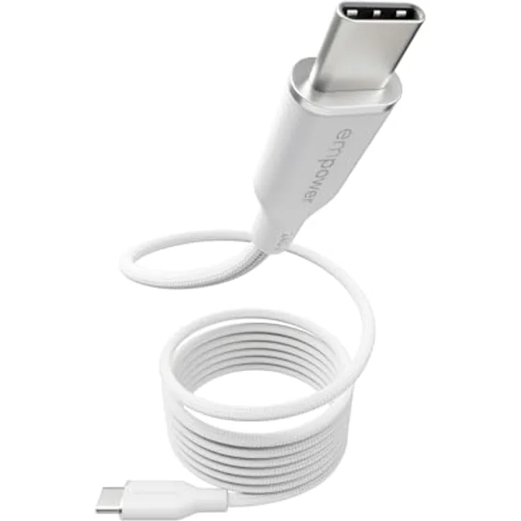 empower by PanzerGlass Magnetic USB-C zu USB-C Kabel 240W, 1,5 m, geflochtenes Design, schnell (recycelter Kunststoff)