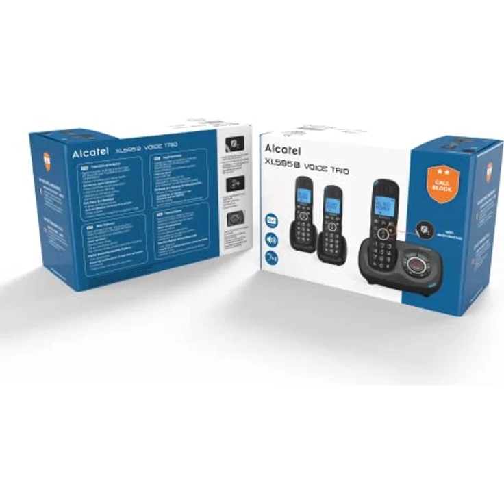 Alcatel XL595 Voice Trio schnurloses Großtastentelefon mit DREI Mobilteilen und Anrufbeantworter extra großes Festnetztelefon für zuhause mit Anrufschutz – Bild 2