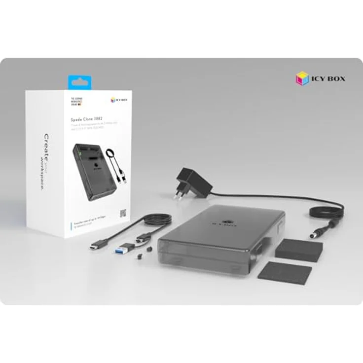 ICY BOX IB-3882 Spade Clone, Klon- und Dockingstation für M.2 NVMe und SATA Laufwerke, schwarz, USB 3.2 Gen 2, 10 Gbps, Offline-Klonfunktion – Bild 8