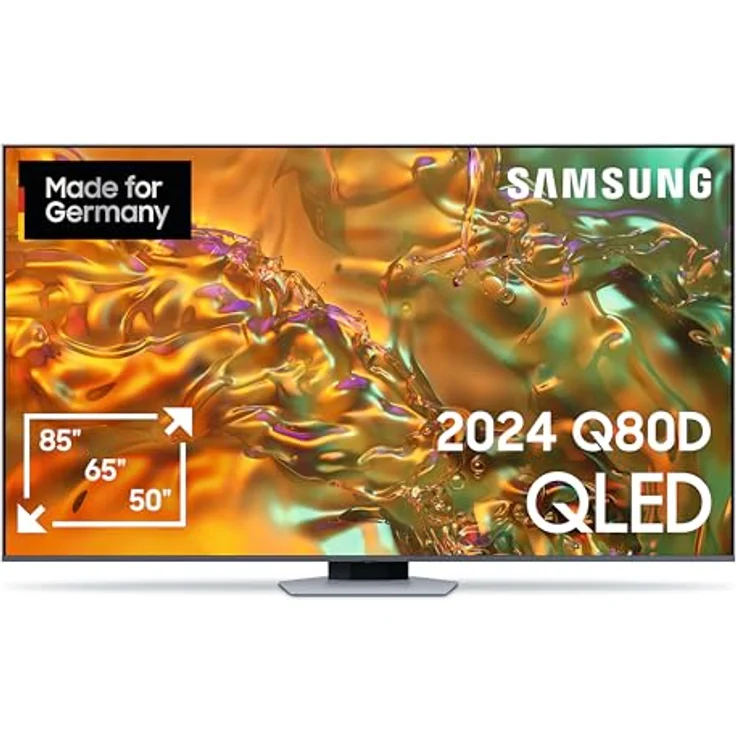 Samsung QLED 4K Q80D Fernseher 85 Zoll, Samsung TV mit Neural Quantum 4K AI Gen2 Prozessor, 4K AI Upscaling, Direct Fully Array, Smart TV, GQ85Q80DATXZG, Deutsches Modell [2024] – Bild 1