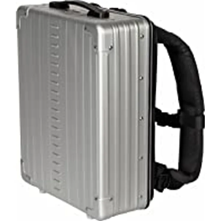 Outdoor Rucksack/Backpack in Silber/Platin. Bequemer & Stabiler Alu Koffer für z.B. Wildkamera, Fotoausrüstung oder Laptop. Ideal auch als Arbeitsrucksack für Handwerker oder als Schulrucksack.