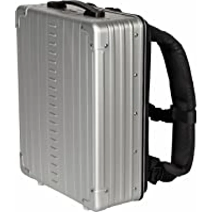Outdoor Rucksack/Backpack in Silber/Platin. Bequemer & Stabiler Alu Koffer für z.B. Wildkamera, Fotoausrüstung oder Laptop. Ideal auch als Arbeitsrucksack für Handwerker oder als Schulrucksack. – Bild 1