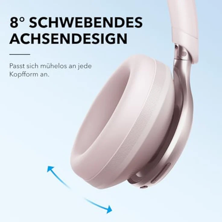 Soundcore Space One Over-Ear Kopfhörer Rosa – ANC, 2× Stimmunterdrückung, Hi-Res Audio, 40h, Bluetooth 5.3, App – Bild 6