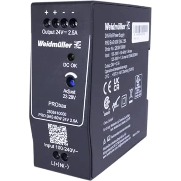 Weidmüller PRO BAS 24V DC Stromversorgung, 60W, 2.5A, Art.-Nr. 2838410000 – Bild 2
