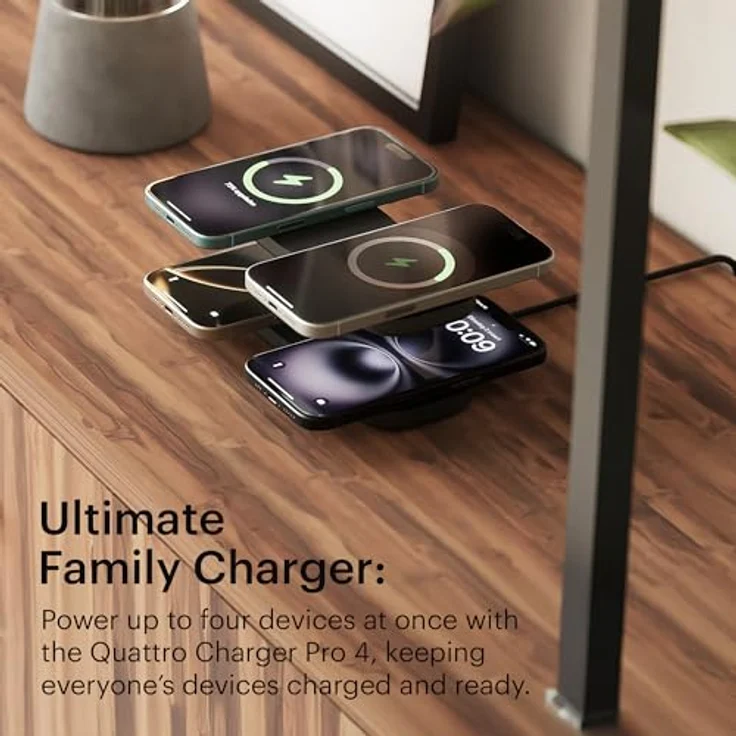 Zens Fast Charger Pro 15 W, Wireless Charger mit universeller Qi-Kompatibilität, Schwarz – Bild 2