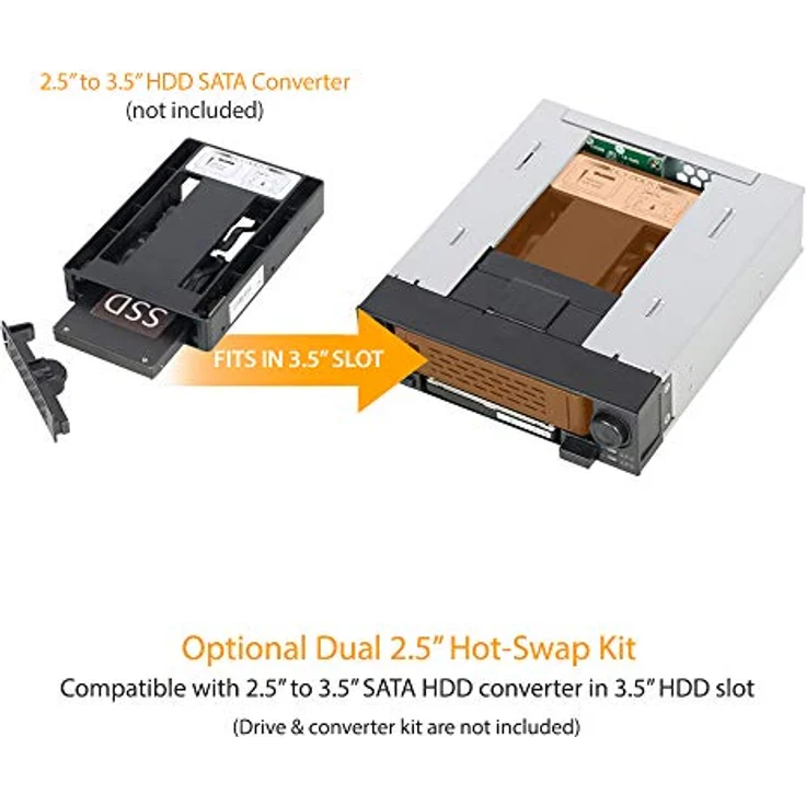 Icy Dock DuoSwap MB971SP-B - SATA Hot Swap Wechselrahmen für 2,5 Zoll (6,4cm) und 3,5 Zoll (8,9cm) SSD-HDD in 1x 5,25 Zoll (13,3cm) - Trägerlos – Bild 10