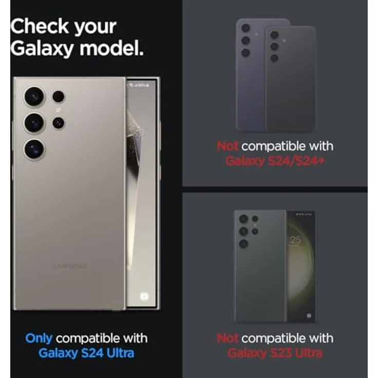 Spigen Glas.tR EZ Fit Optik Pro Kameraschutz für Samsung Galaxy S24 Ultra, 2 Stück, Titanium Black, Anti-Kratzer, 9H Härte Folie - Preisvergleich – Bild 2