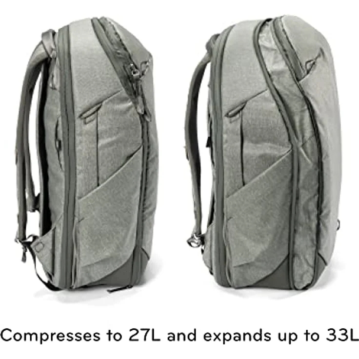 Peak Design Travel Backpack I (Fotorucksack, 30 l), Kameratasche, Grün - Robuster Tagesrucksack für kürzere Reisen und den Alltag, wasserdichtes Material aus recyceltem Nylon, inklusive Laptop- und Tabletfach – Bild 3