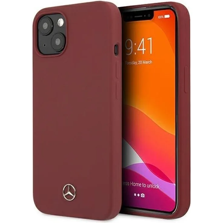Mercedes Silicone Line Case für iPhone 13 mini, flexibles TPU- und Silikonmaterial, red