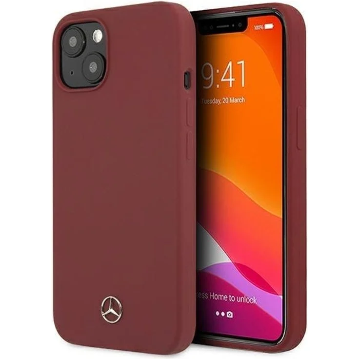 Mercedes Silicone Line Case für iPhone 13 mini, flexibles TPU- und Silikonmaterial, red