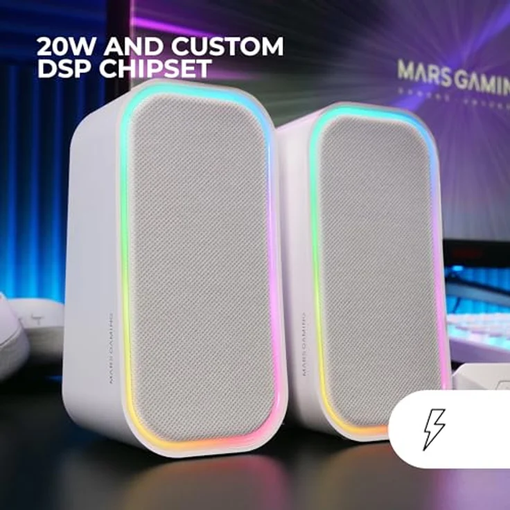 Mars Gaming MSCUBEW, Kompakte RGB Gaming-Lautsprecher mit 20W Leistung und Bluetooth 5.3 – Bild 2