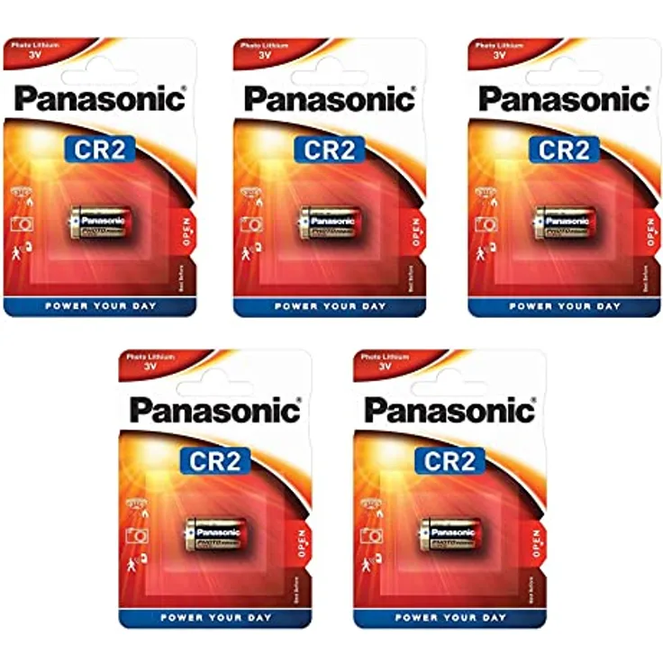 Lithium-Batterie Panasonic CR2 3 V - Blister 1 x 5 - Packung mit 5 Blistern