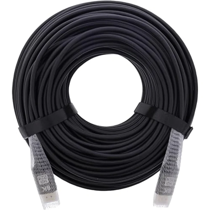 InLine HDMI AOC Kabel 30m, Ultra High Speed HDMI 2.1 Glasfaserkabel für 8K 60Hz und 4K 240Hz, Aluminium Stecker, ARC eARC HDR, vergoldet – Bild 2