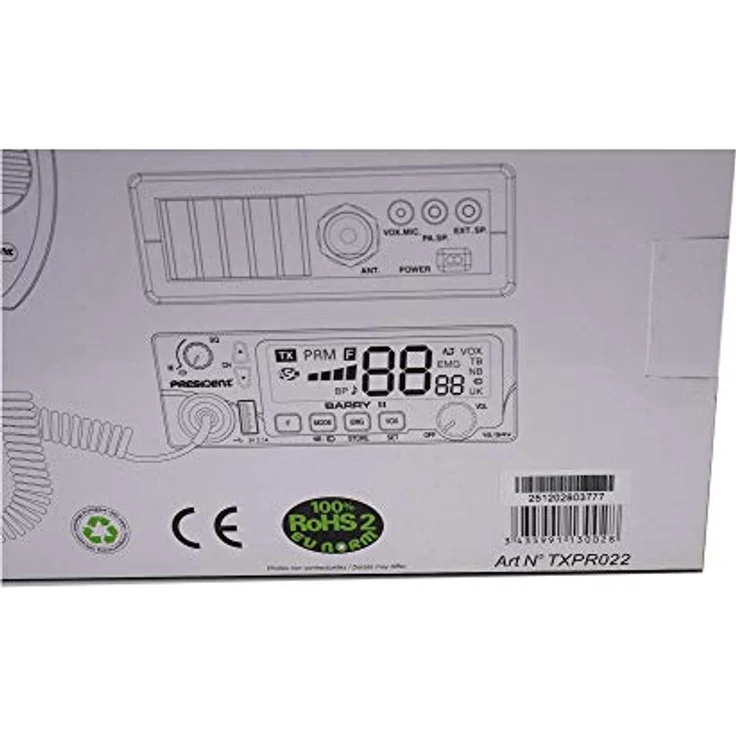 President CB BARRY II ASC VOX 12/24V, Radio mit 4 Watt und mehrfarbigem Bildschirm – Bild 7