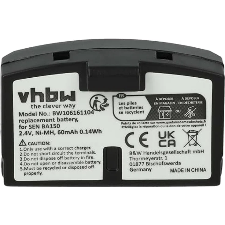 vhbw 2X Akku kompatibel mit Sennheiser HDR 85, HDR 80, RI 300, HDR 8-9, HDR 8, HDR 6-9 Wireless Headset Kopfhörer, NiMH Akku mit 60 mAh, 2,4 V – Bild 3