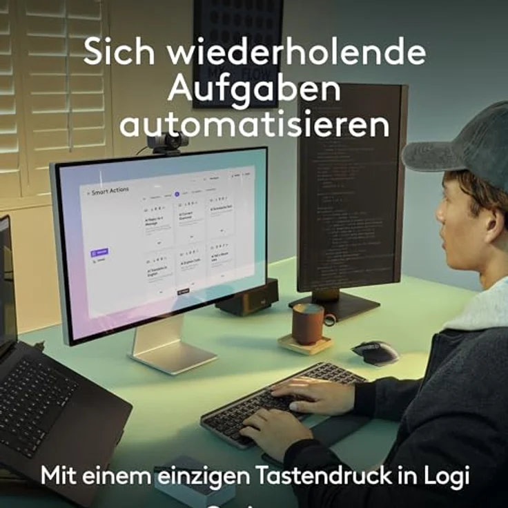 Logitech MX Keys S Combo for Mac, kabellose Tastatur/Maus mit Handballenauflage, beleuchtete Tastatur, schnellscrollende Maus, Bluetooth USB C für MacBook Pro/MacBook Air/iMac/iPad, QWERTZ DE - Grau – Bild 5
