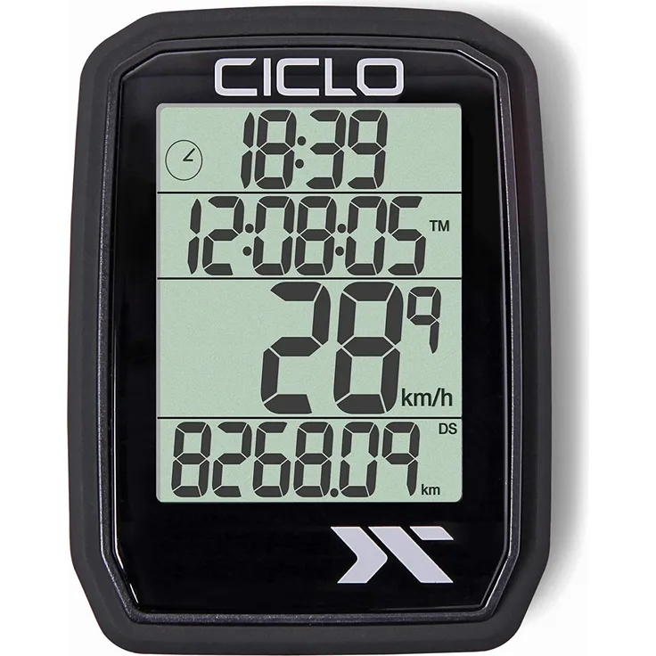 Ciclosport PROTOS 105 verkabelter Fahrradcomputer, in schwarz, mit 5 automatischen Funktionen