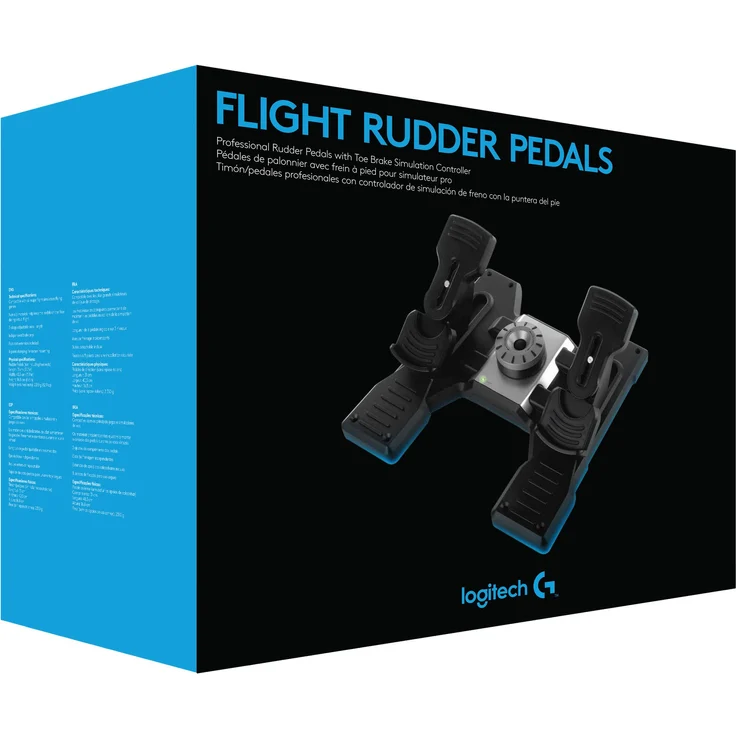 Logitech Flight Rudder Pedals Schwarz, Silber (945-000005) (PC) – Bild 5