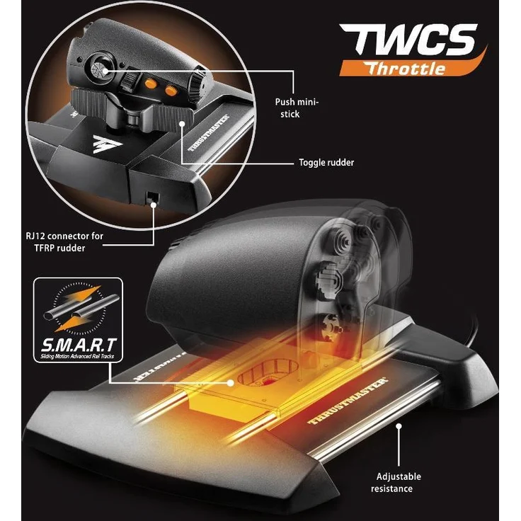 Thrustmaster T.16000M FCS Flight Pack Schwarz, Orange (2960782) (PC) – Bild 10