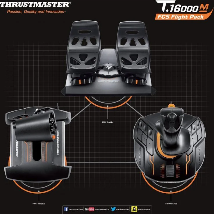 Thrustmaster T.16000M FCS Flight Pack Schwarz, Orange (2960782) (PC) – Bild 13