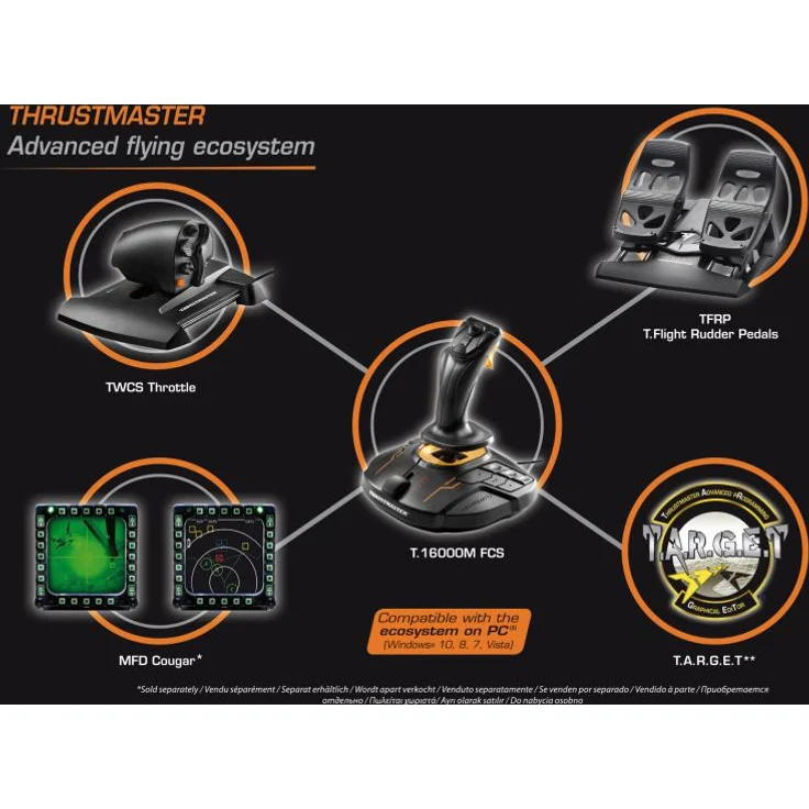 Thrustmaster T.16000M FCS Flight Pack Schwarz, Orange (2960782) (PC) – Bild 9