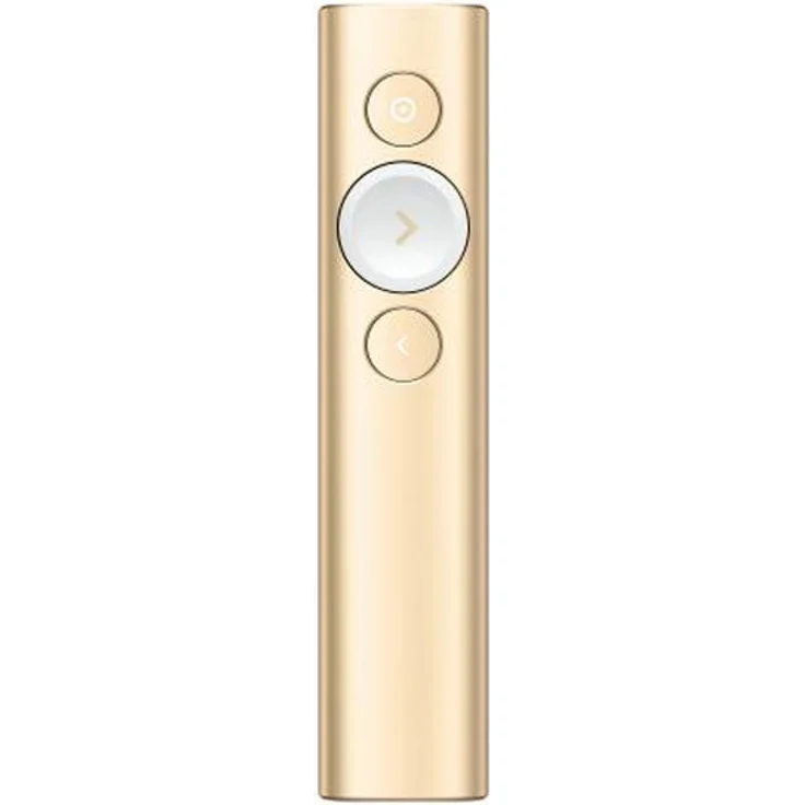 Logitech Spotlight Presenter, Bluetooth und 2,4 GHz Verbindung via USB-Empfänger, Digitaler Laserpointer, 30 m Reichweite, Timer, Vibrationsalarm, PC-Mac-Android-iOS - gold, Englische Verpackung – Bild 5