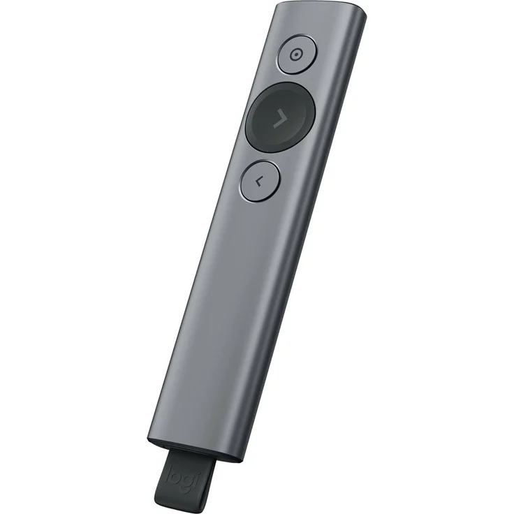 Logitech Spotlight Presenter, Bluetooth und 2,4 GHz Verbindung via USB-Empfänger, Digitaler Laserpointer, 30 m Reichweite, Timer, Vibrationsalarm, PC-Mac-Android-iOS - Slate-grau, Englische Verpackung – Bild 8