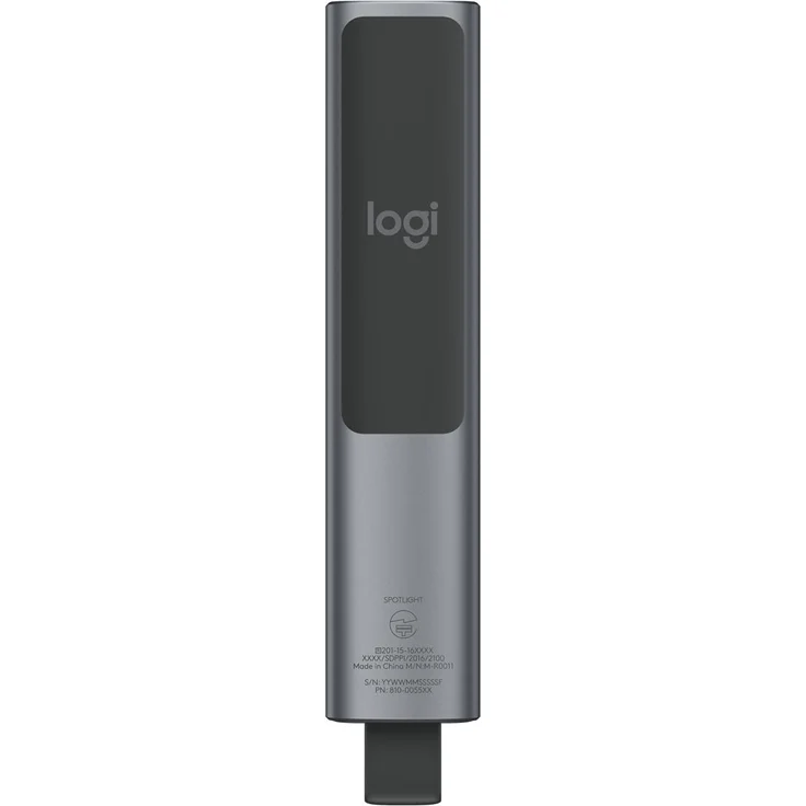 Logitech Spotlight Presenter, Bluetooth und 2,4 GHz Verbindung via USB-Empfänger, Digitaler Laserpointer, 30 m Reichweite, Timer, Vibrationsalarm, PC-Mac-Android-iOS - Slate-grau, Englische Verpackung – Bild 5