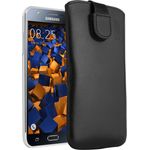 mumbi Leder Etui Tasche mit Ausziehlasche schwarz für Samsung Galaxy J5 (2015)