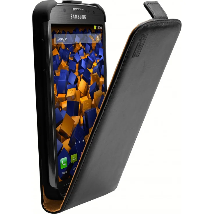 mumbi Flip Case Ledertasche schwarz für Samsung Galaxy S4 Active