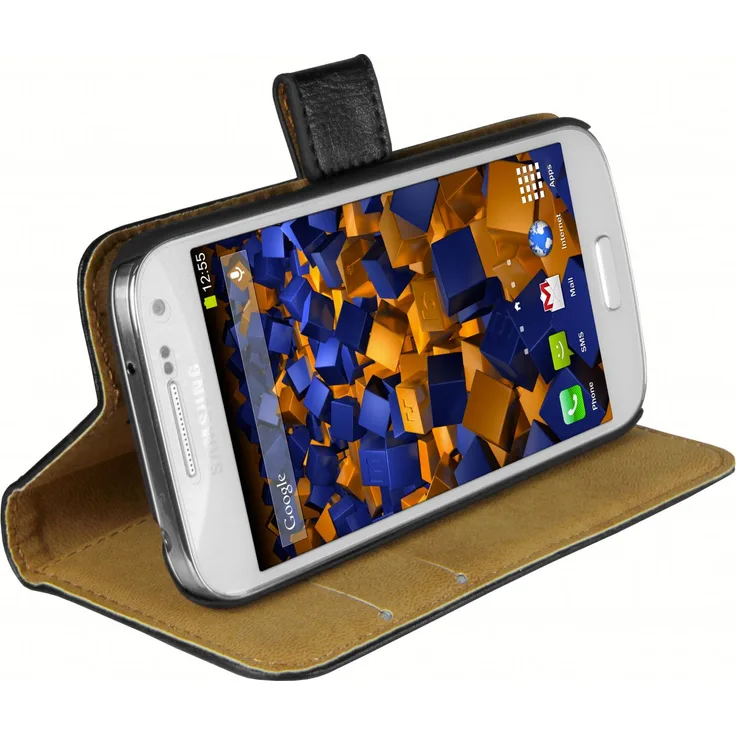 mumbi Bookstyle Tasche schwarz für Samsung Galaxy S4 mini